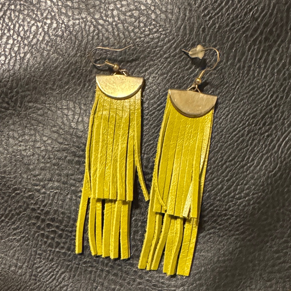 Yellow Fringe Earrings
